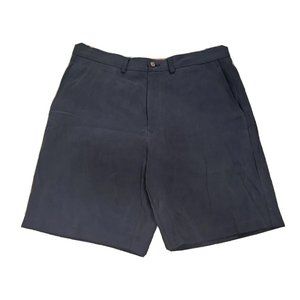 Tommy Bahama 34 Men's Black Silk Blend Shorts Flat Front Chino 9.5" Inseam